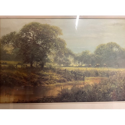 286 - PAIR OF GILT FRAMED COUNTRY SCENE PICTURES ENTITLED THE OLD FORD AND STICKLEBACKS BY DAVID DIPNALL  ... 