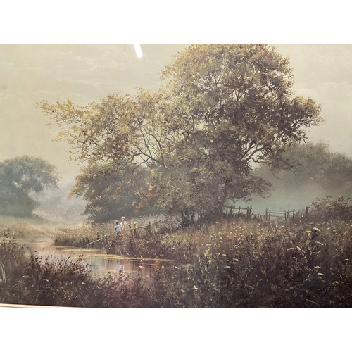 286 - PAIR OF GILT FRAMED COUNTRY SCENE PICTURES ENTITLED THE OLD FORD AND STICKLEBACKS BY DAVID DIPNALL  ... 