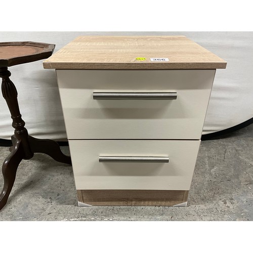 366 - 2 DRAWER MODERN BEDSIDE CHEST H202W16