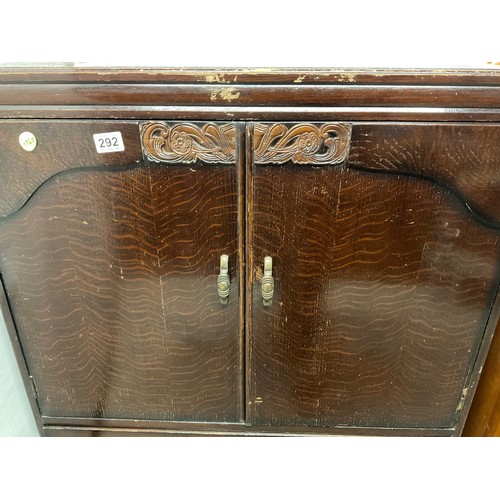 292 - VINTAGE OAK TALLBOY WITH 2 DOORS OVER 2 DRAWERS H45