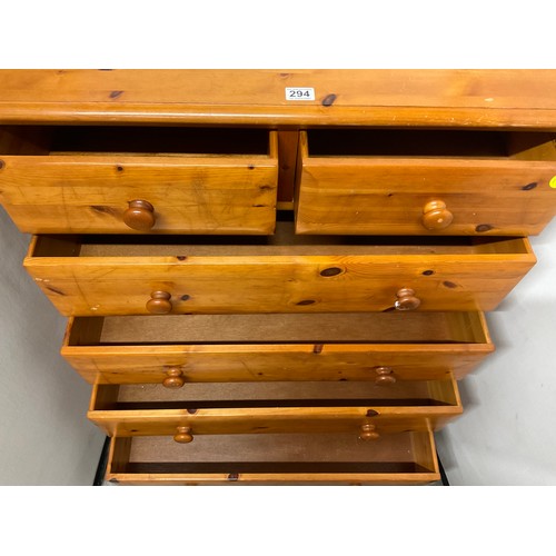 294 - MODERN PINE BEDROOM CHEST WITH 6 DRAWERS H44