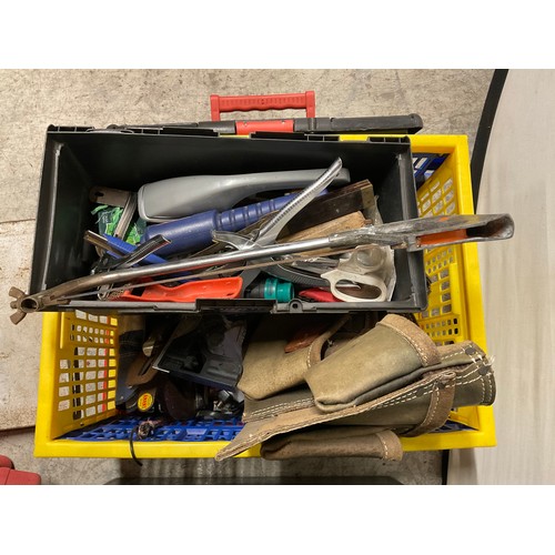 298 - 2 CRATES OF HARDWARE AND TOOLS ,SOCKET SET ETC