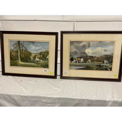 302 - PAIR OF COUNTRY SCENE FRAMED WATERCOLOUR PICTURES  25