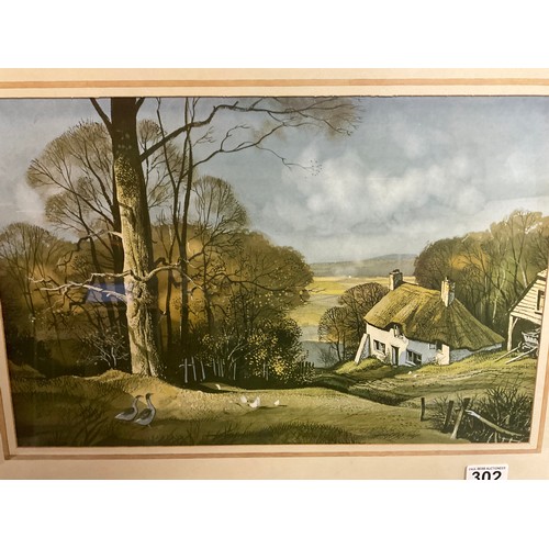 302 - PAIR OF COUNTRY SCENE FRAMED WATERCOLOUR PICTURES  25