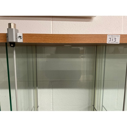 313 - 2 GLASS OPEN DISPLAY SHELVES H64