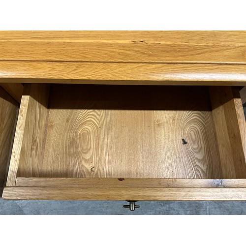 342 - SOLID GOLDEN OAK SIDEBOARD WITH 3 DRAWERS OVER 3 DOORS
H36