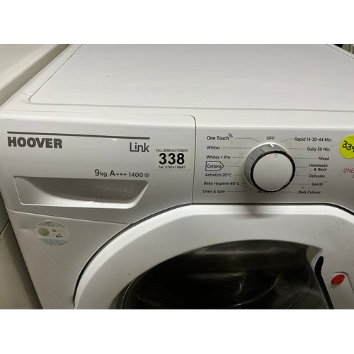 338 - HOOVER 9KG 1400 SPIN WASHING MACHINE