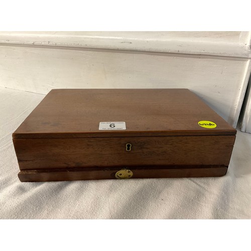 6 - VICTORIAN MAHOGANY PAINTERS BOX A/F H3” W12.5” D8.5”