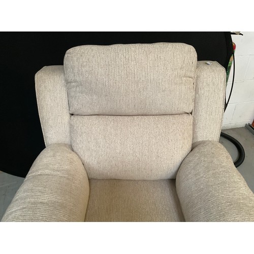 244 - BIEGE UPHOLSTERED 2 SEATER SETTEE AND MATCHING ELECTRIC CHAIR CURRENTLY NOT WORKING