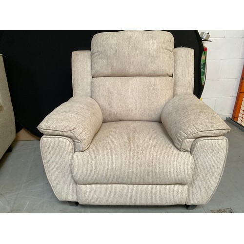 244 - BIEGE UPHOLSTERED 2 SEATER SETTEE AND MATCHING ELECTRIC CHAIR CURRENTLY NOT WORKING