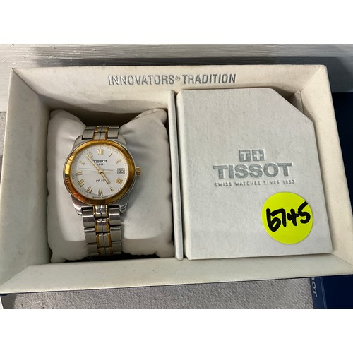 82 - GENTLEMANS TISSOT PR50 WATCH IN ORIGINAL BOX WITH PAPERWORK AND EXTRA LINKS