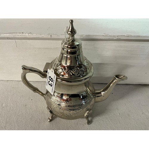 83 - SILVER PLATED COFFEE POT ALONG WITH A LORD OF THE RINGS PEWTER GOBLET