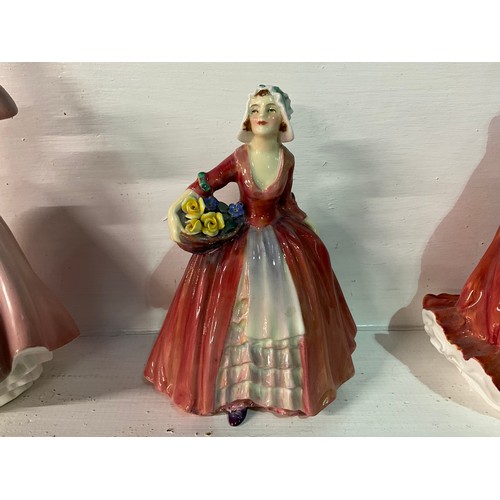 96 - THREE ROYAL DOULTON FIGURES - FOND FAREWELL HN3815, SWEET APRIL HN2218 AND JANET HN1537