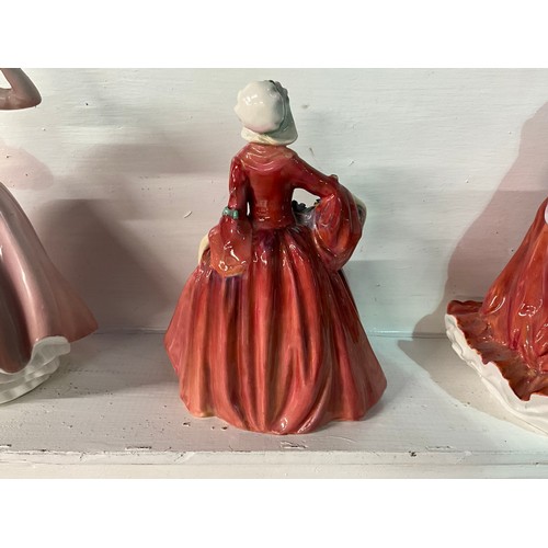 96 - THREE ROYAL DOULTON FIGURES - FOND FAREWELL HN3815, SWEET APRIL HN2218 AND JANET HN1537