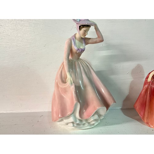 96 - THREE ROYAL DOULTON FIGURES - FOND FAREWELL HN3815, SWEET APRIL HN2218 AND JANET HN1537