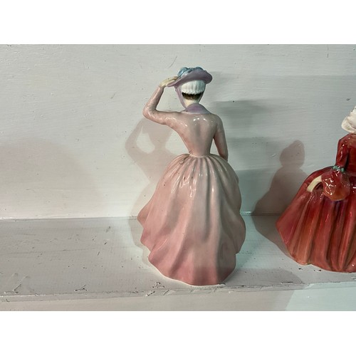 96 - THREE ROYAL DOULTON FIGURES - FOND FAREWELL HN3815, SWEET APRIL HN2218 AND JANET HN1537