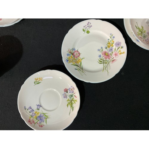 100 - ART DECO SHELLEY CHINA TEA SET 21 PCES WILD FLOWER PATTERN