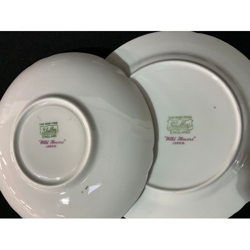 100 - ART DECO SHELLEY CHINA TEA SET 21 PCES WILD FLOWER PATTERN