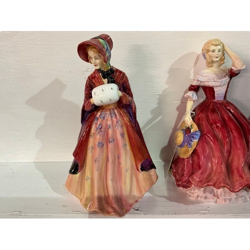 102 - 3 PARAGON LADY FIGURES SPRING,WUTHERING HIEGHTS AND LADY CHRISTINE