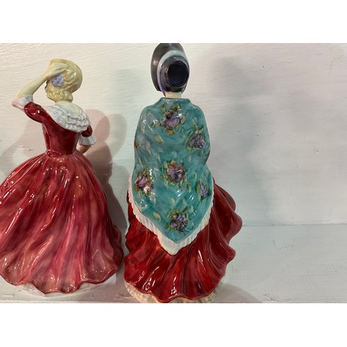 102 - 3 PARAGON LADY FIGURES SPRING,WUTHERING HIEGHTS AND LADY CHRISTINE