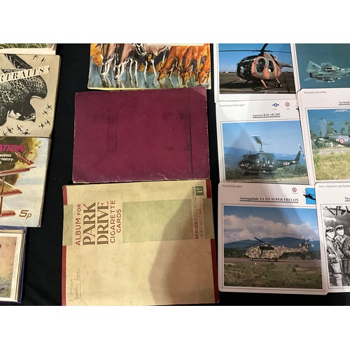 112 - QUANTITY OF POSTCARD AND CIGARETTE CARD ALBUMS, LOOSE POSTCARDS, AIRCRAFT PICTURES AND THE STORY OF ... 