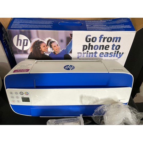 33 - BOX OF NEW ITEMS AND 2 HP PRINTERS (NO LEADS FOR THE PRINTERS)