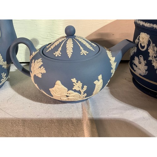 116 - COLLECTION OF BLUE JASPERWARE WEDGWOOD ETC