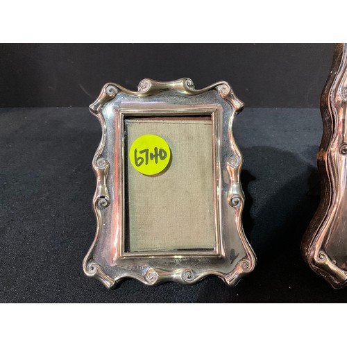 123 - 2 HALLMARKED SILVER PHOTO FRAMES 5”X4” 6”X7.5”