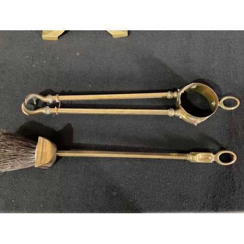 52 - ARTS AND CRAFTS BRASS COMPANION SET