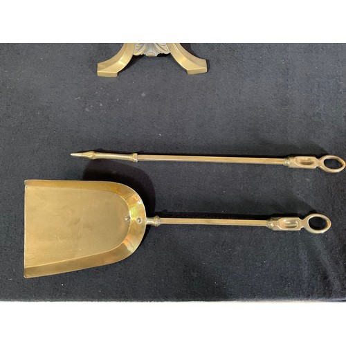 52 - ARTS AND CRAFTS BRASS COMPANION SET