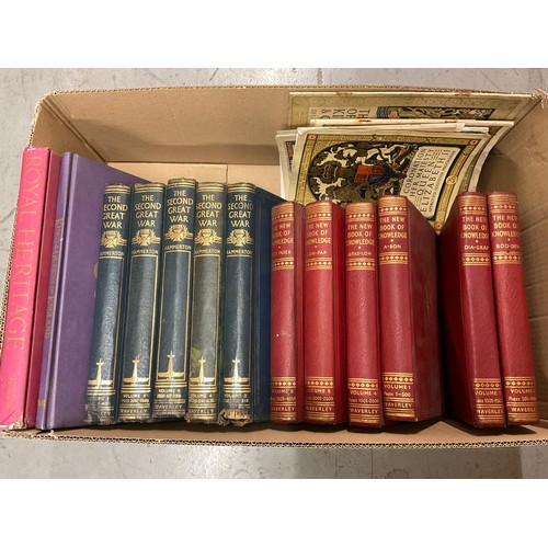 57 - BOX OF BOOKS TO INCLUDE 5 VOLUME OF THE SECOND GREAT WAR ETC