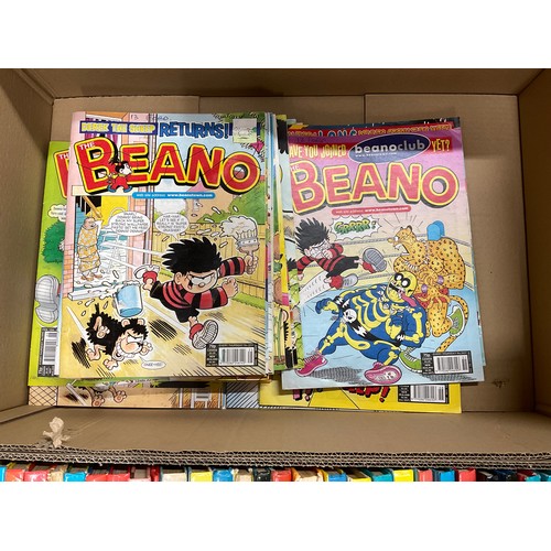 58 - 2 BOXES OF BEANO ANNUALS COMICS ETC