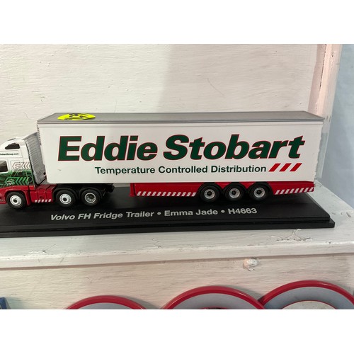 132 - QTY OF EDDIE STOBART MODEL LORRIES AND POCKET WATCH ETC