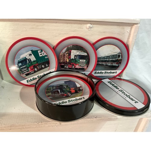 132 - QTY OF EDDIE STOBART MODEL LORRIES AND POCKET WATCH ETC