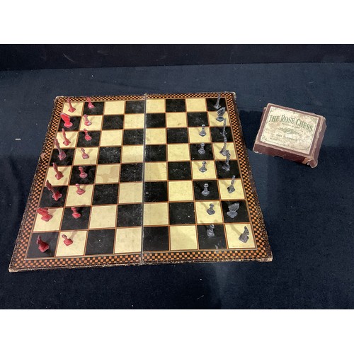 137 - VINTAGE CHESS SET WITH LEAD PCES (2 MISSING)