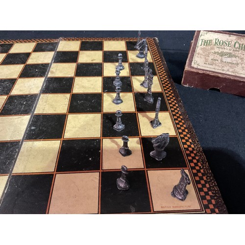 137 - VINTAGE CHESS SET WITH LEAD PCES (2 MISSING)