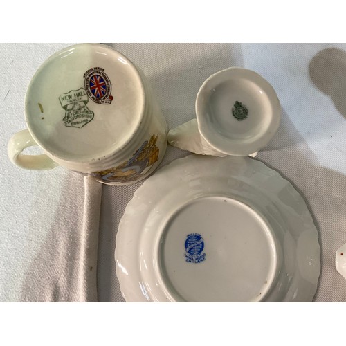 144 - BOX OF VICTORIAN AND LATER CHINA TO INCLUDE IRONSTONE TANKARD WITH FROG,BISCUIT BARRELL,ORDOURVE DIS... 