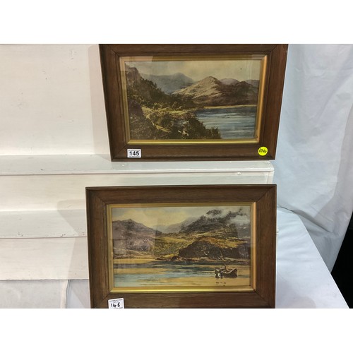 145 - PAIR OF EDWARDIAN OAK FRAMED WATERCOLOURS - LAKE SCENES 18