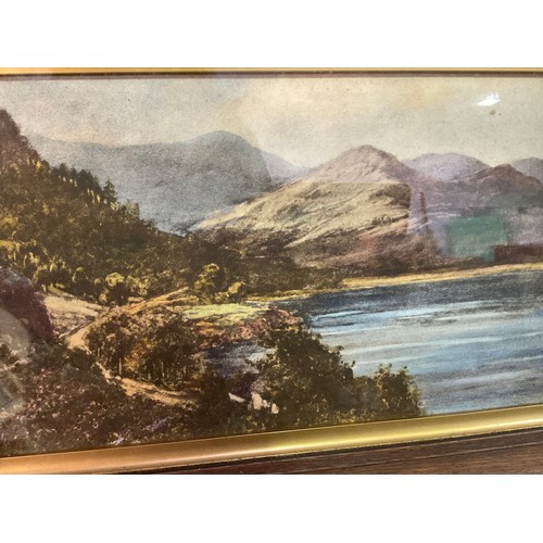 145 - PAIR OF EDWARDIAN OAK FRAMED WATERCOLOURS - LAKE SCENES 18