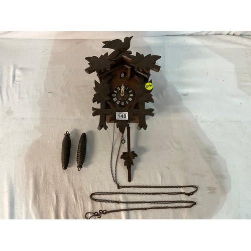 148 - VINTAGE CUCKOO CLOCK COMPLETE WITH WIEGHTS AND PEDULEM