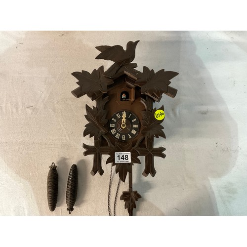 148 - VINTAGE CUCKOO CLOCK COMPLETE WITH WIEGHTS AND PEDULEM