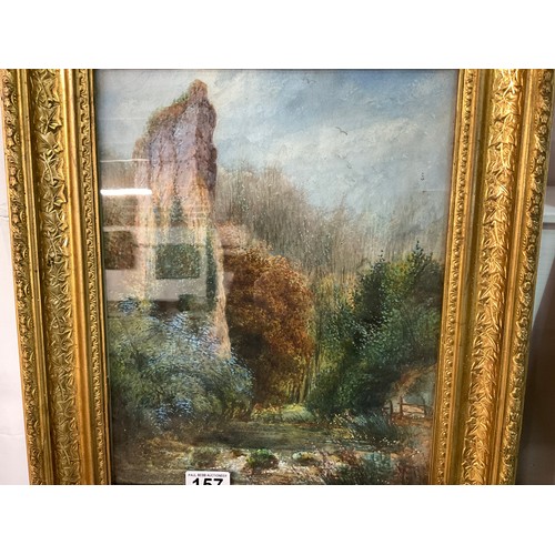 157 - PAIR OF GILT FRAMED WATERCOLOURS DEPICTING LANDSCAPES - 19