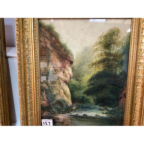 157 - PAIR OF GILT FRAMED WATERCOLOURS DEPICTING LANDSCAPES - 19