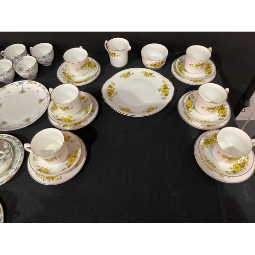 174 - TWO BOXES OF VICTORIAN AND LATER CHINA TO INCLUDE TWO BONE CHINA TEASETS, NORITAKE CHINA, TWIN HANDL... 