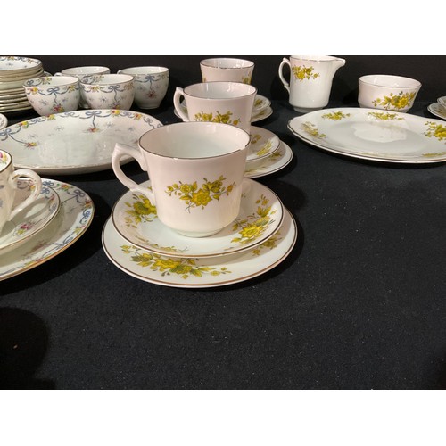 174 - TWO BOXES OF VICTORIAN AND LATER CHINA TO INCLUDE TWO BONE CHINA TEASETS, NORITAKE CHINA, TWIN HANDL... 