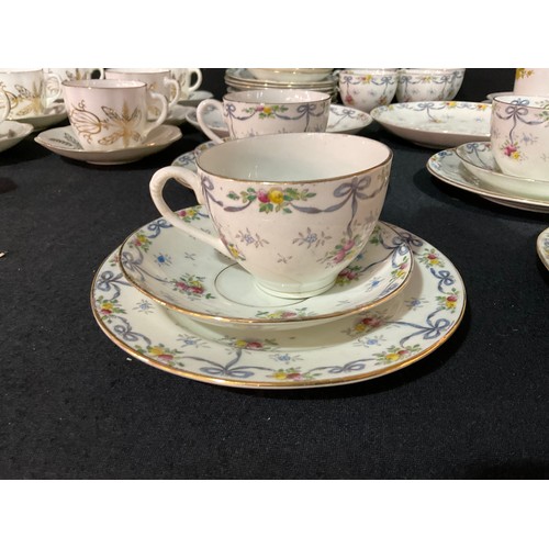 174 - TWO BOXES OF VICTORIAN AND LATER CHINA TO INCLUDE TWO BONE CHINA TEASETS, NORITAKE CHINA, TWIN HANDL... 