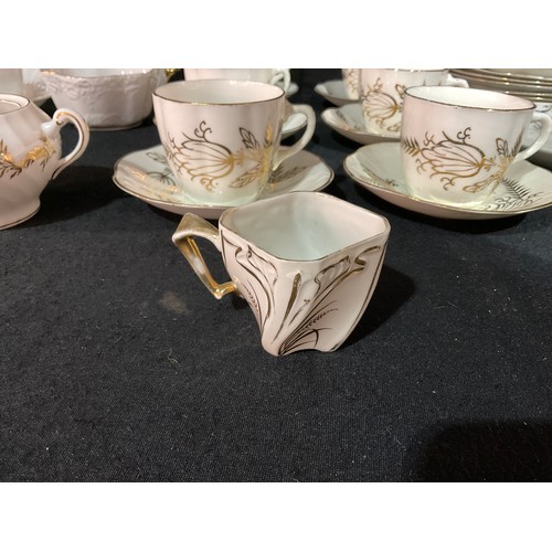 174 - TWO BOXES OF VICTORIAN AND LATER CHINA TO INCLUDE TWO BONE CHINA TEASETS, NORITAKE CHINA, TWIN HANDL... 