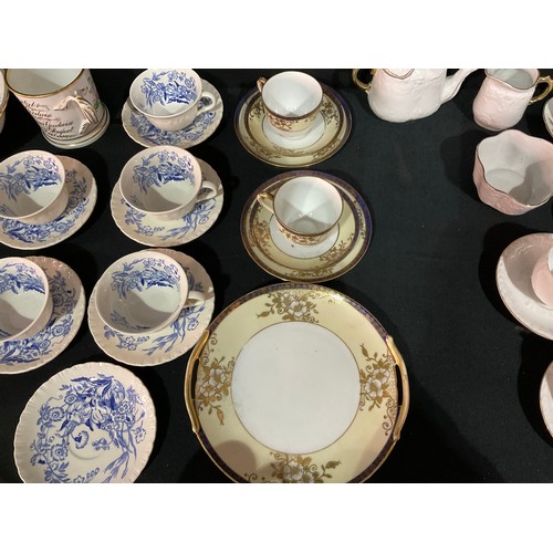 174 - TWO BOXES OF VICTORIAN AND LATER CHINA TO INCLUDE TWO BONE CHINA TEASETS, NORITAKE CHINA, TWIN HANDL... 