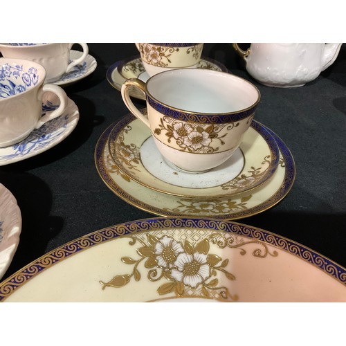 174 - TWO BOXES OF VICTORIAN AND LATER CHINA TO INCLUDE TWO BONE CHINA TEASETS, NORITAKE CHINA, TWIN HANDL... 