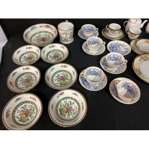 174 - TWO BOXES OF VICTORIAN AND LATER CHINA TO INCLUDE TWO BONE CHINA TEASETS, NORITAKE CHINA, TWIN HANDL... 